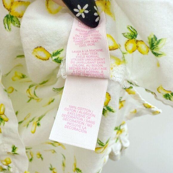 Victoria’s Secret Lemon Print Pajama Set Citrus Fruit Button Up Y2K Sleep Small - Picture 8 of 12
